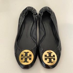 Black patent leather Tory Burch ballet flats